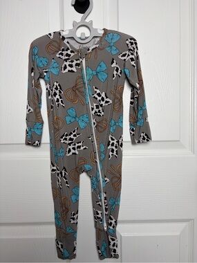 Wei Wei Western Bows Convertible Zippy 3-6M Bamboo Cow Print Rodeo